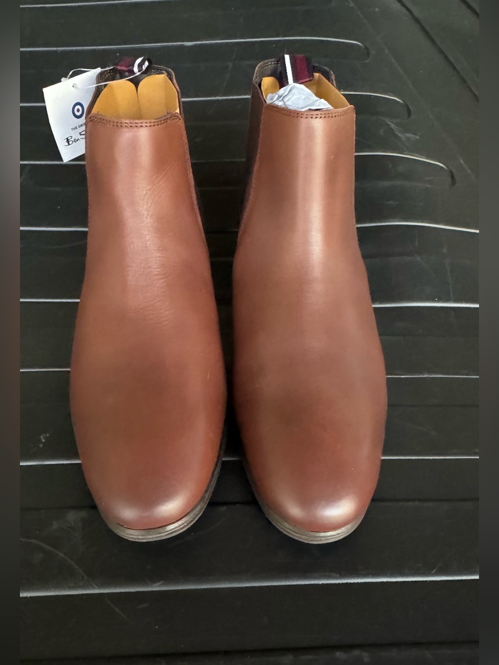NEW Ben Sherman Men’s Brown Leather Chelsea Booties
